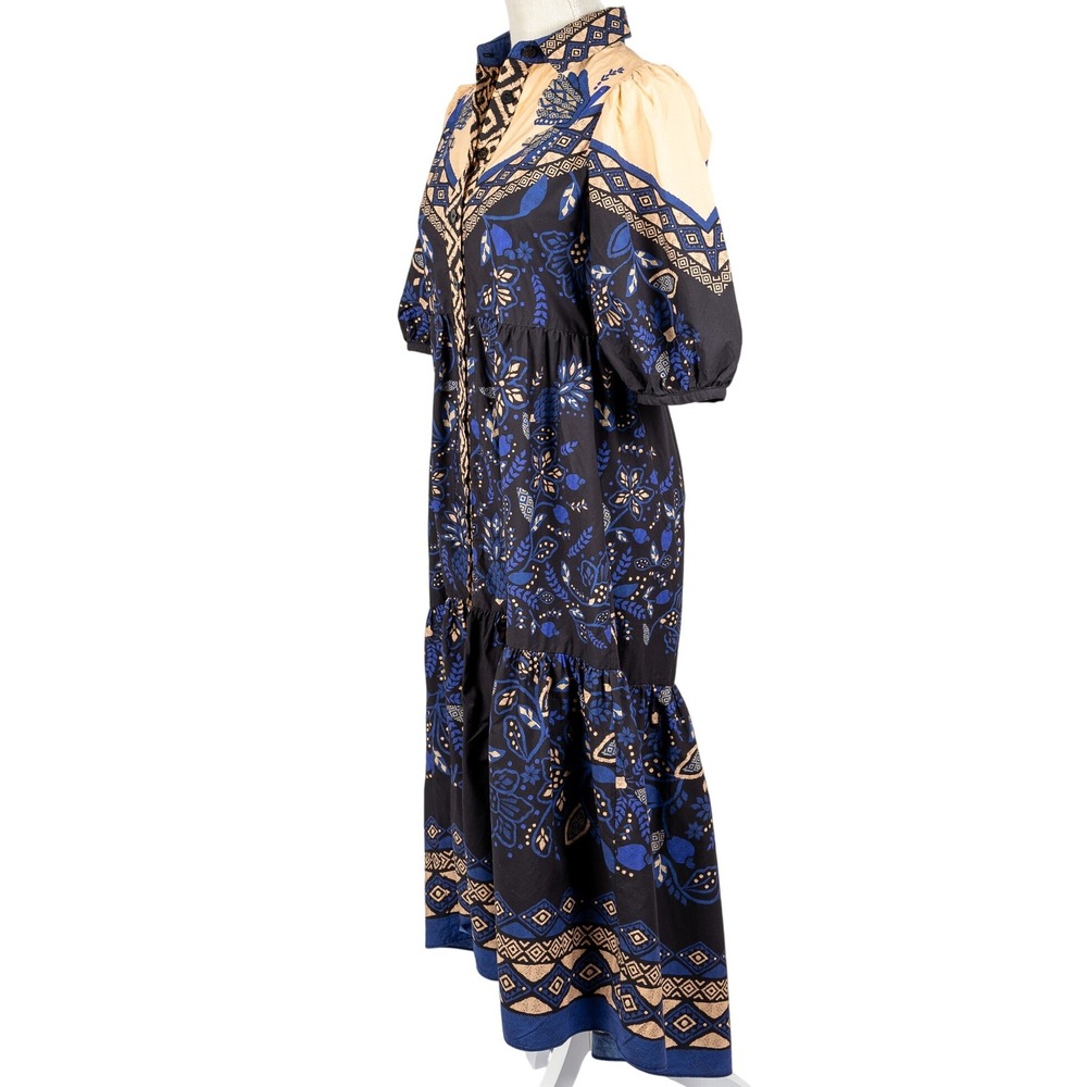 FARM Rio Black, Blue & Cream Printed Maxi Dress - Picture 4 of 12